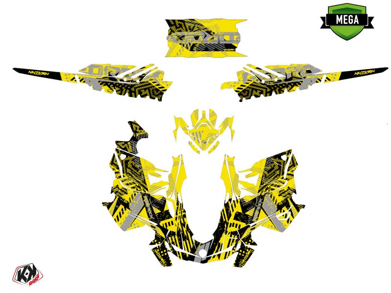 snowmobile skidoo backcountry sport redrock yellow-black  graphic kit | Skidoo | Kutvek - View 4
