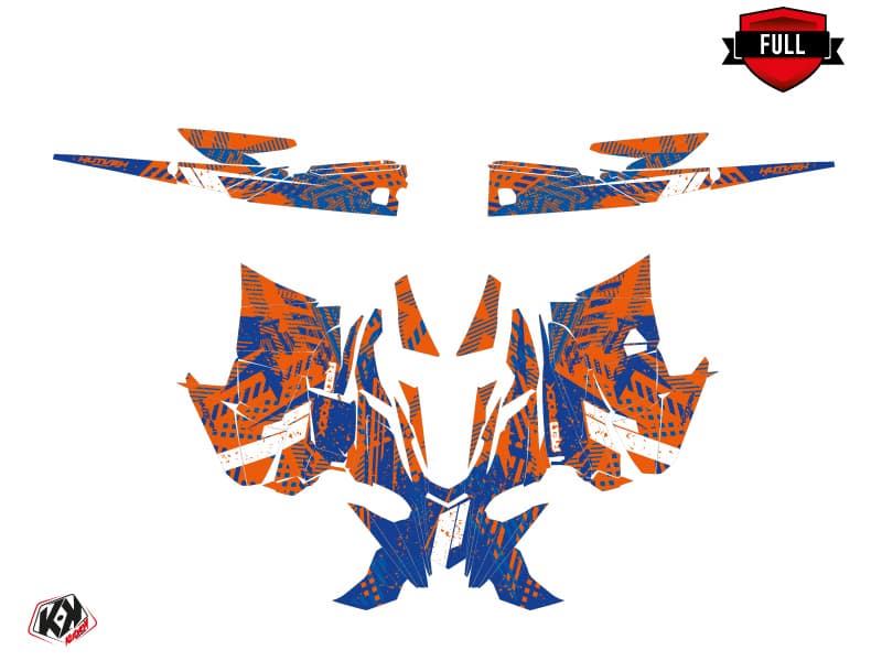 Snowmobile YAMAHA SIDEWINDER SRX REDROCK Orange-Blue graphic kit | Yamaha | Kutvek - View 3