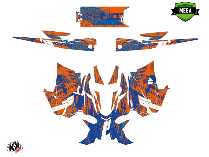 Snowmobile YAMAHA SIDEWINDER SRX REDROCK Orange-Blue graphic kit | Yamaha | Kutvek - View 4