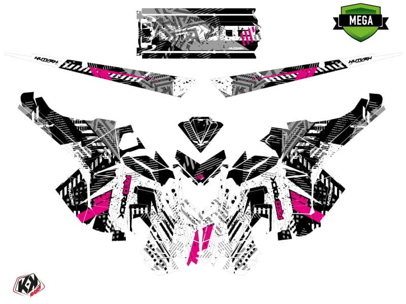 Snowmobile POLARIS RMK PRO AXYS REDROCK Pink-White graphic kit | Polaris | Kutvek - View 4