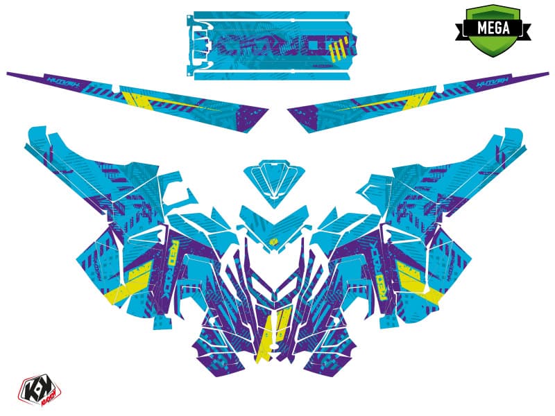 Snowmobile POLARIS RMK PRO AXYS REDROCK Blue-Mauve graphic kit | Polaris | Kutvek - View 3