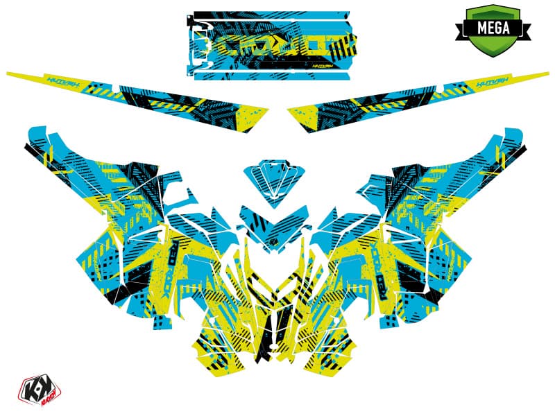 Snowmobile POLARIS RMK PRO AXYS REDROCK Blue-Lime graphic kit | Polaris | Kutvek - View 4