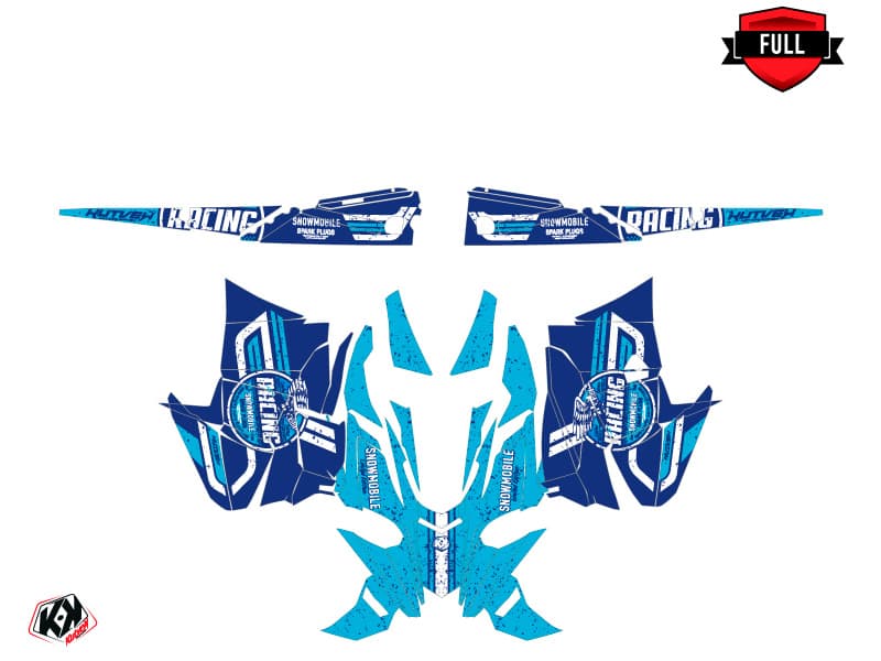 Snowmobile YAMAHA SIDEWINDER SRX RACING Blue graphic kit | Yamaha | Kutvek - View 3