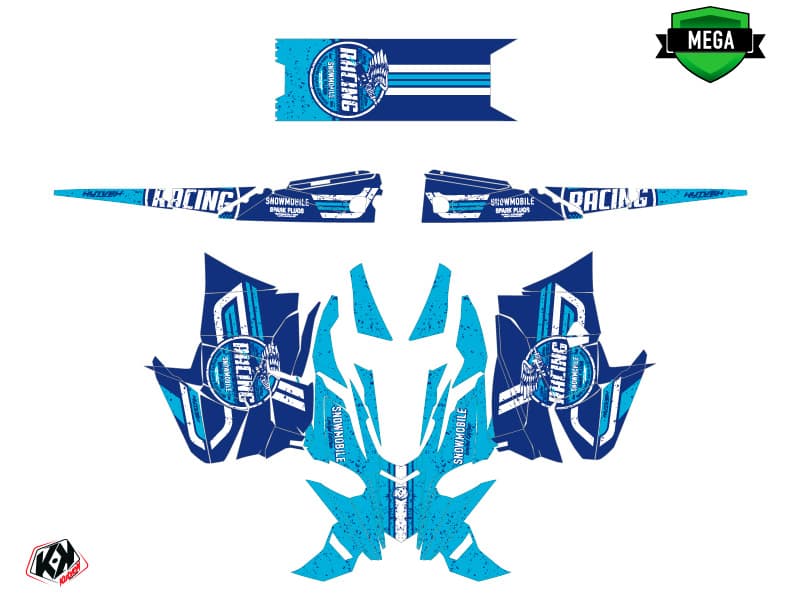 Snowmobile YAMAHA SIDEWINDER SRX RACING Blue graphic kit | Yamaha | Kutvek - View 4