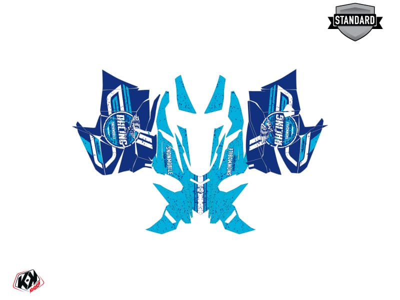 Snowmobile YAMAHA SIDEWINDER SRX RACING Blue graphic kit | Yamaha | Kutvek - View 2