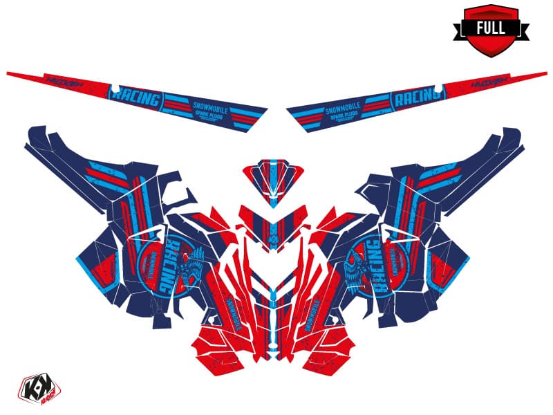 Snowmobile POLARIS RMK PRO AXYS RACING Blue-Red graphic kit | Polaris | Kutvek - View 3