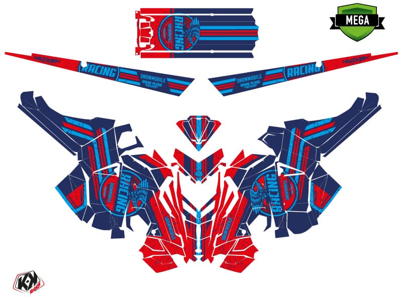 Snowmobile POLARIS RMK PRO AXYS RACING Blue-Red graphic kit | Polaris | Kutvek - View 4