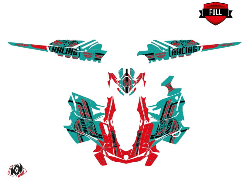snowmobile skidoo backcountry sport racing blue-red  graphic kit | Skidoo | Kutvek - View 3