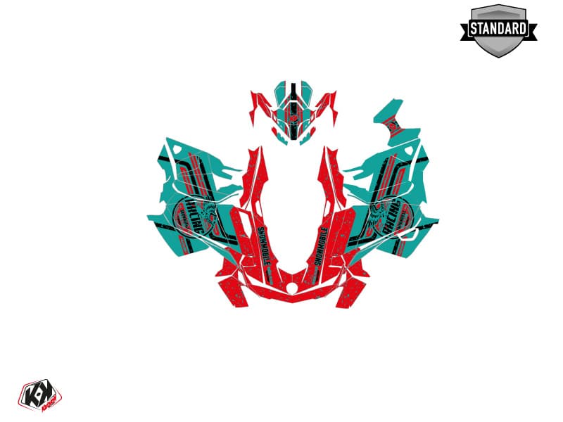 Kit graphique Motoneige SKIDOO GRAND TOURING LIMITED 600R E-TEC RACING Bleu-Rouge | Skidoo | Kutvek - View 2