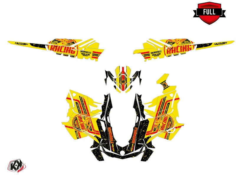 snowmobile skidoo backcountry sport racing yellow-black  graphic kit | Skidoo | Kutvek - View 3