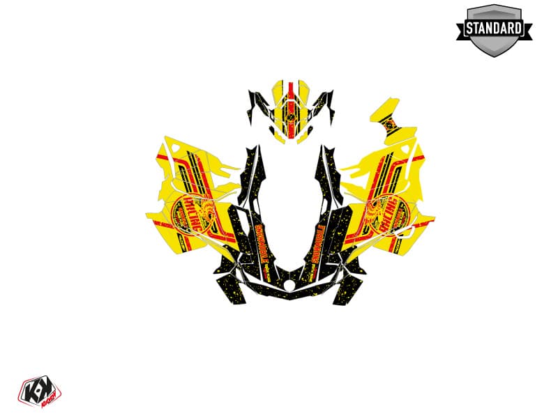 Kit graphique Motoneige SKIDOO GRAND TOURING LIMITED 600R E-TEC RACING Jaune-Noir | Skidoo | Kutvek - View 2
