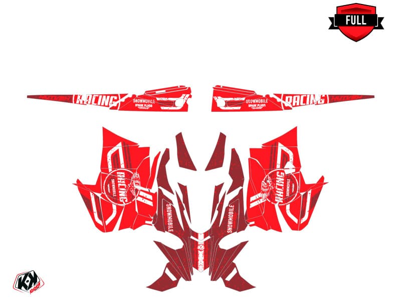Snowmobile YAMAHA SIDEWINDER SRX RACING Red graphic kit | Yamaha | Kutvek - View 3