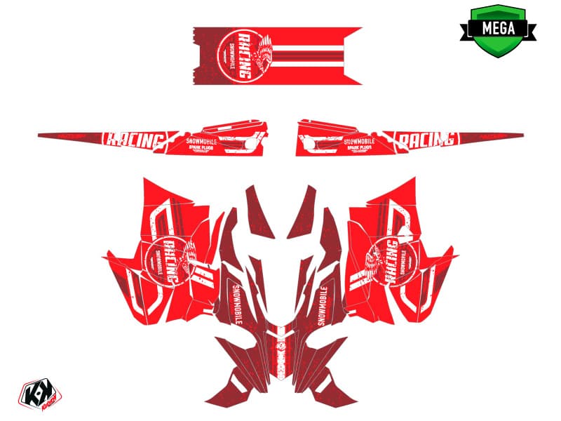 Snowmobile YAMAHA SIDEWINDER SRX RACING Red graphic kit | Yamaha | Kutvek - View 4
