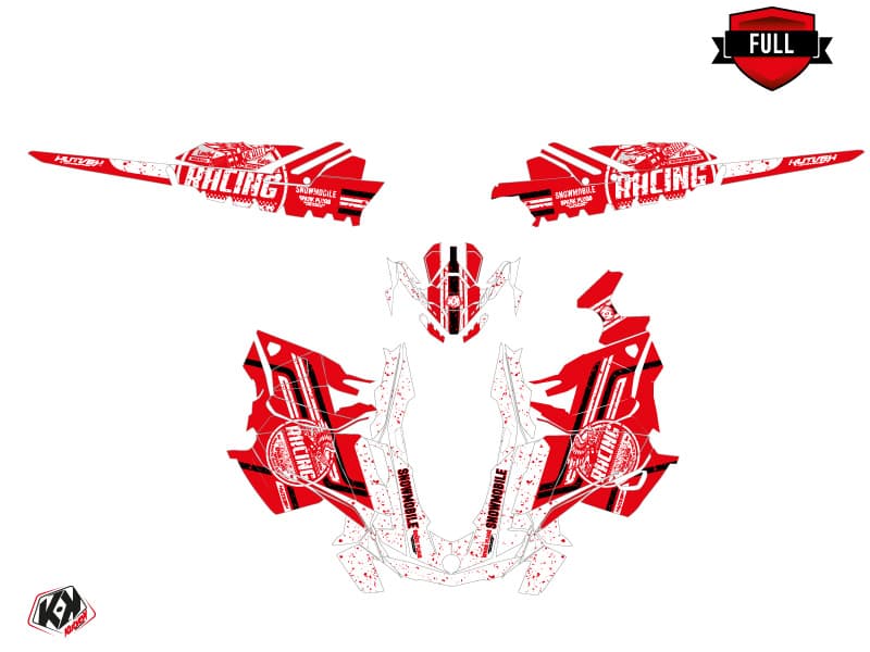 snowmobile skidoo backcountry sport racing red-white  graphic kit | Skidoo | Kutvek - View 3