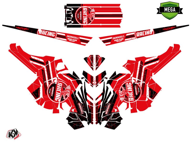 Snowmobile POLARIS RMK PRO AXYS RACING Red-Black graphic kit | Polaris | Kutvek - View 4