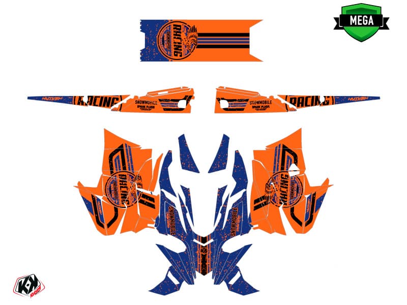 Snowmobile YAMAHA SIDEWINDER SRX RACING Orange-Blue graphic kit | Yamaha | Kutvek - View 4