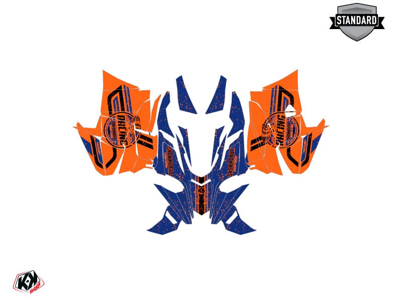 Snowmobile YAMAHA SIDEWINDER SRX RACING Orange-Blue graphic kit | Yamaha | Kutvek - View 2