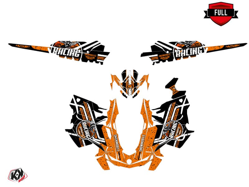 snowmobile skidoo backcountry sport racing black-orange  graphic kit | Skidoo | Kutvek - View 3
