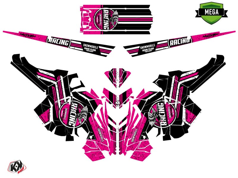 Snowmobile POLARIS RMK PRO AXYS RACING Black-Pink graphic kit | Polaris | Kutvek - View 4