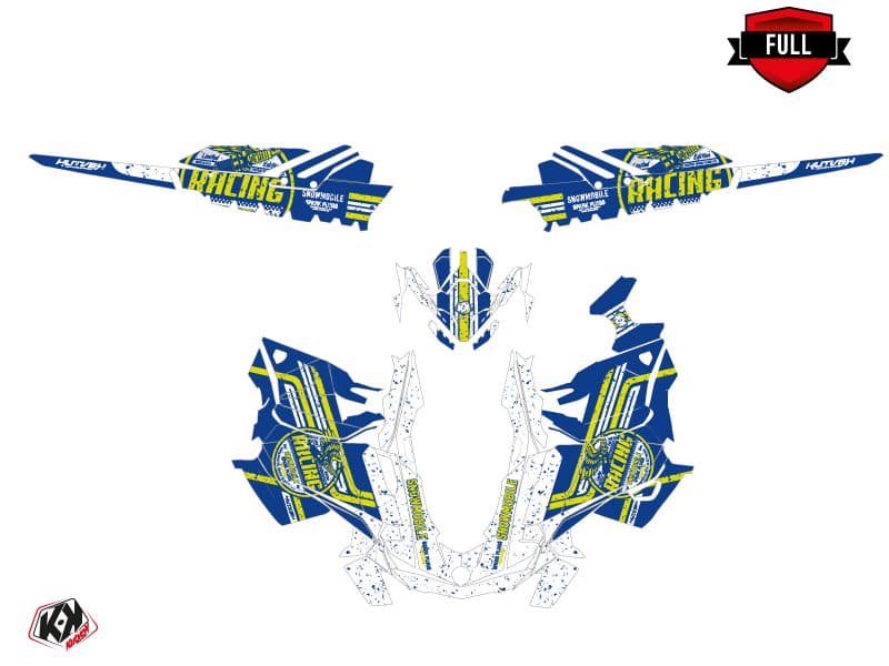 snowmobile skidoo backcountry sport racing blue-white serie graphic kit | Skidoo | Kutvek - View 3