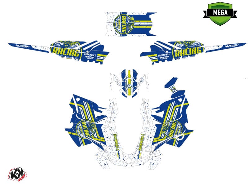 snowmobile skidoo backcountry sport racing blue-white serie graphic kit | Skidoo | Kutvek - View 4