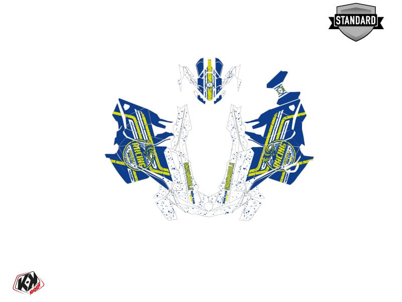 Kit graphique Motoneige SKIDOO GRAND TOURING LIMITED 600R E-TEC RACING Bleu-Blanc | Skidoo | Kutvek - View 2