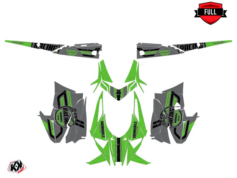 kit de decoración motoneige arctic cat m alpha one racing gris-verde | Arctic Cat | Kutvek - View 3