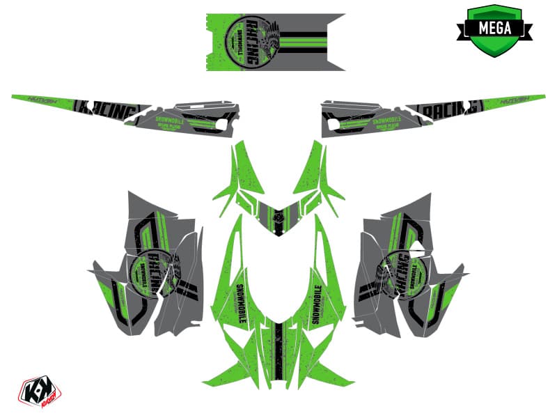 kit de decoración motoneige arctic cat m alpha one racing gris-verde | Arctic Cat | Kutvek - View 4