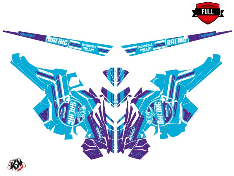 Snowmobile POLARIS RMK PRO AXYS RACING Blue-Mauve graphic kit | Polaris | Kutvek - View 3