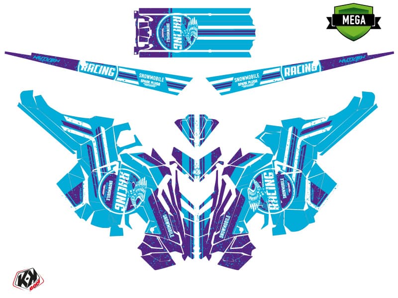 Snowmobile POLARIS RMK PRO AXYS RACING Blue-Mauve graphic kit | Polaris | Kutvek - View 4