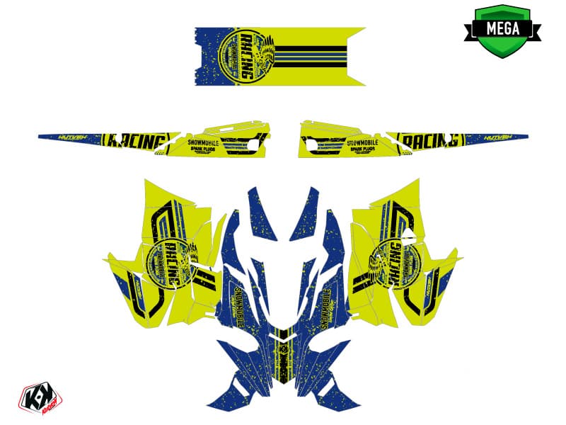 Snowmobile YAMAHA SIDEWINDER SRX RACING Blue-Yellow-Neon graphic kit | Yamaha | Kutvek - View 4
