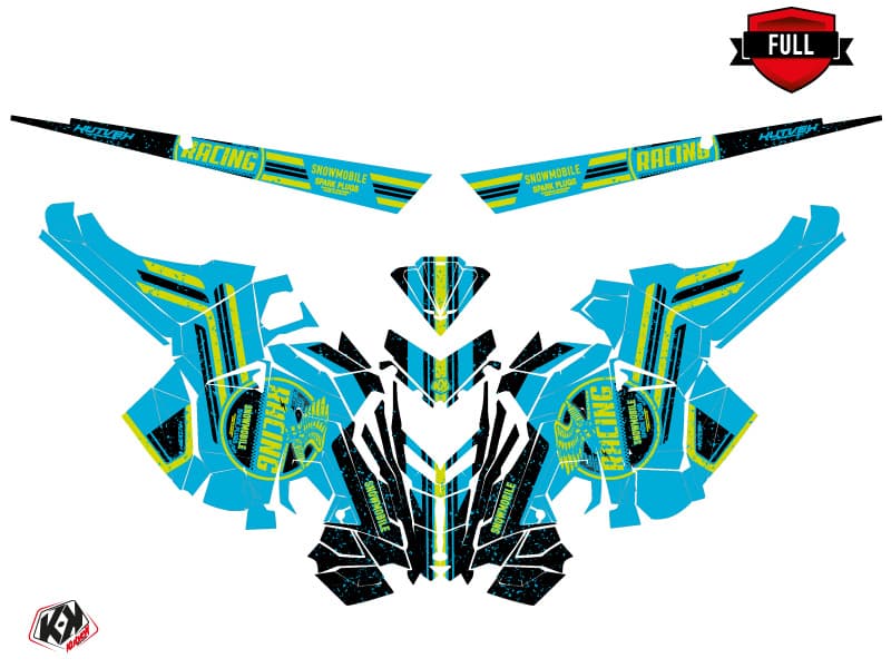 Snowmobile POLARIS RMK PRO AXYS RACING Blue-Lime graphic kit | Polaris | Kutvek - View 3