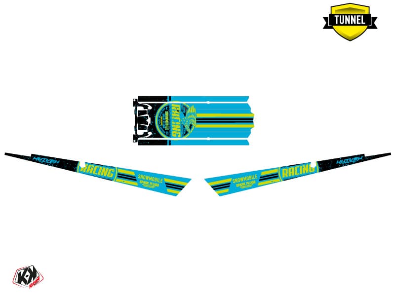 Snowmobile POLARIS RMK PRO AXYS RACING Blue-Lime graphic kit | Polaris | Kutvek - View 5