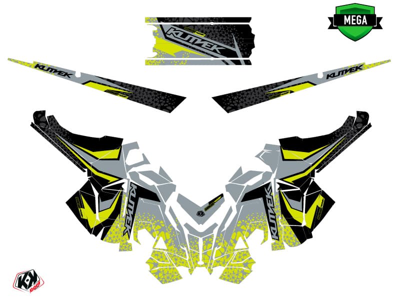 Snowmobile POLARIS RMK PRO AXYS GAGE Grey-Lime graphic kit | Polaris | Kutvek - View 4