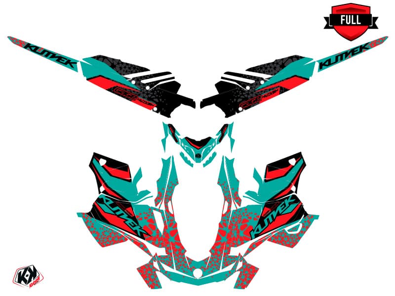 snowmobile skidoo backcountry sport gage blue-red serie graphic kit | Skidoo | Kutvek - View 3