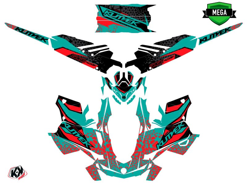 snowmobile skidoo backcountry sport gage blue-red serie graphic kit | Skidoo | Kutvek - View 4