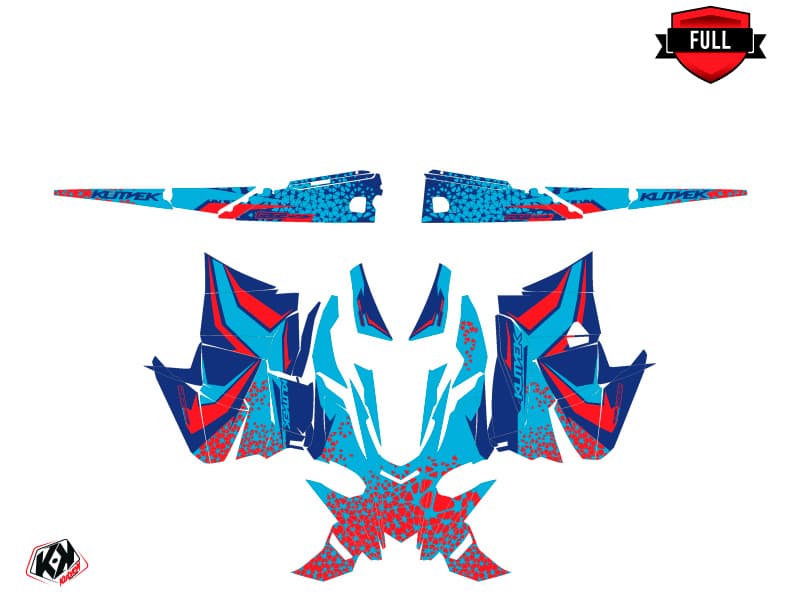Snowmobile YAMAHA SIDEWINDER SRX GAGE Blue-Red graphic kit | Yamaha | Kutvek - View 3