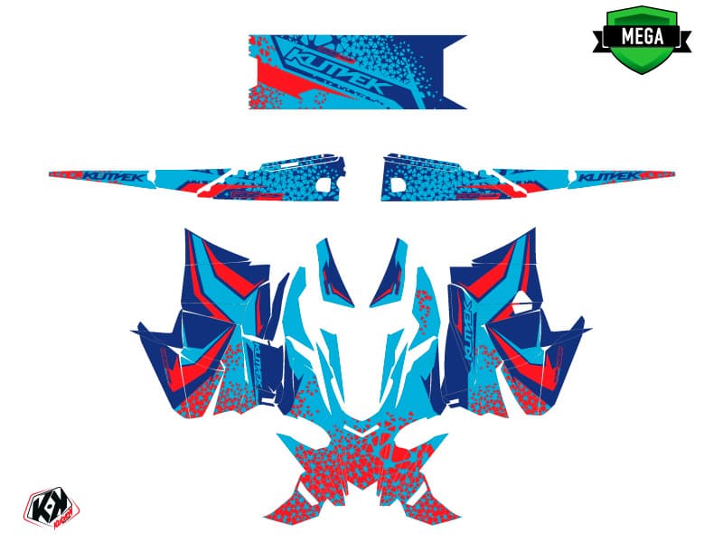 Snowmobile YAMAHA SIDEWINDER SRX GAGE Blue-Red graphic kit | Yamaha | Kutvek - View 4