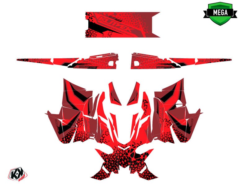 Snowmobile YAMAHA SIDEWINDER SRX GAGE Red graphic kit | Yamaha | Kutvek - View 3