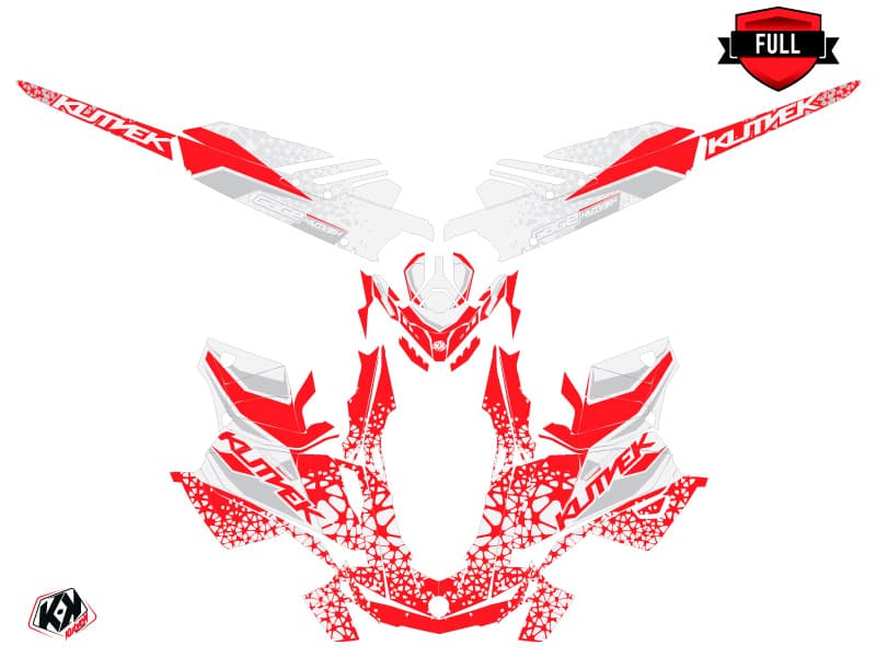 snowmobile skidoo backcountry sport gage red-white  graphic kit | Skidoo | Kutvek - View 3