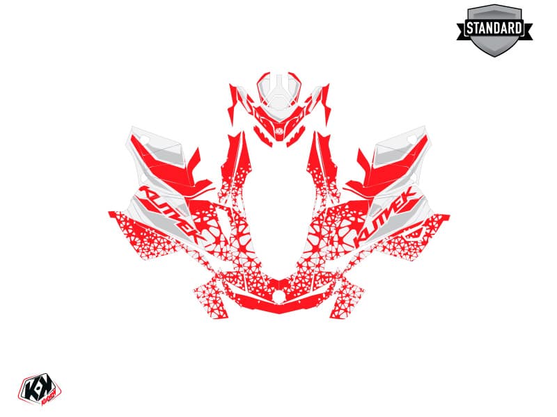 Kit graphique Motoneige SKIDOO GRAND TOURING LIMITED 600R E-TEC GAGE Rouge-Blanc | Skidoo | Kutvek - View 2