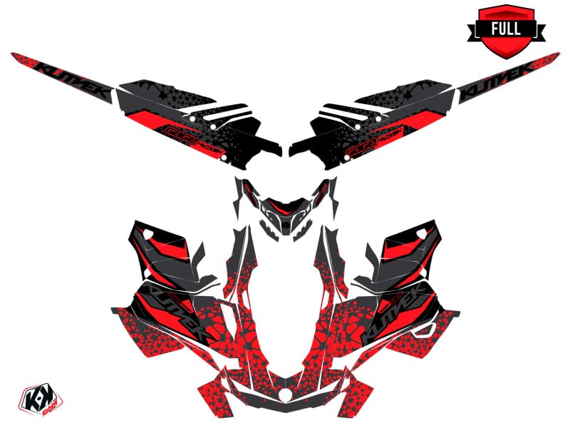 snowmobile skidoo backcountry sport gage black-red serie graphic kit | Skidoo | Kutvek - View 3