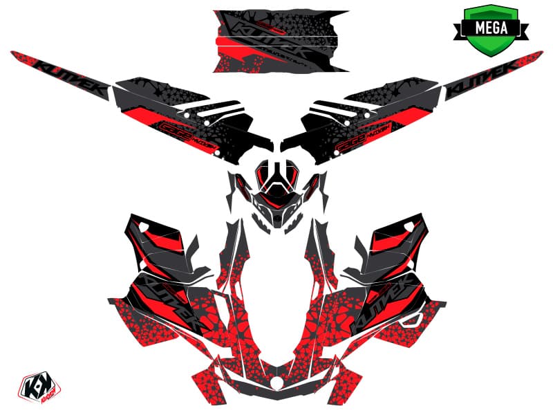snowmobile skidoo backcountry sport gage black-red serie graphic kit | Skidoo | Kutvek - View 4