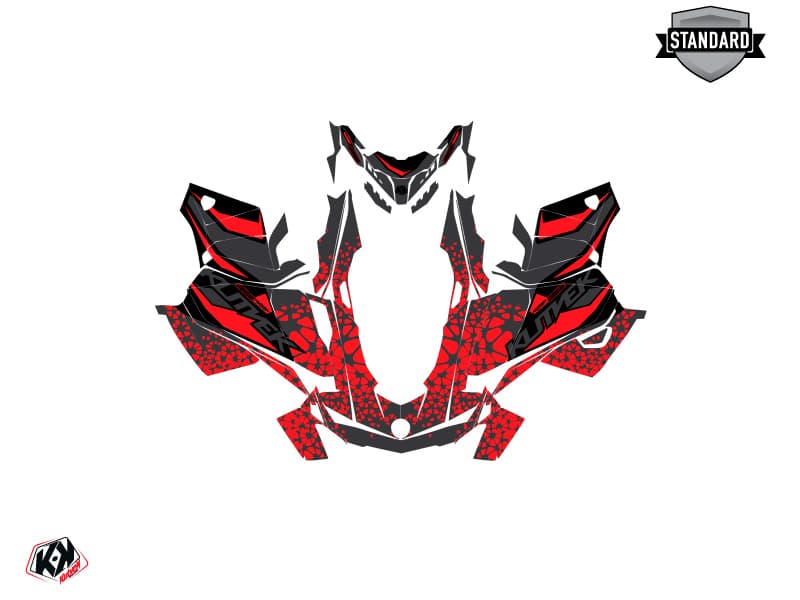 Kit graphique Motoneige SKIDOO GRAND TOURING LIMITED 600R E-TEC GAGE Noir-Rouge | Skidoo | Kutvek - View 2