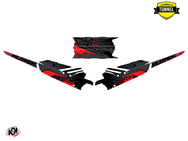 snowmobile skidoo backcountry sport gage black-red serie graphic kit | Skidoo | Kutvek - View 5