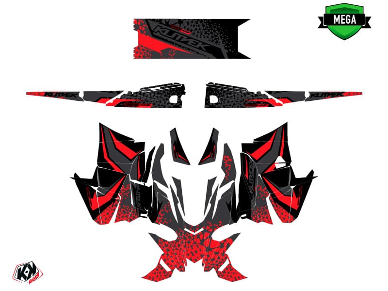 Snowmobile YAMAHA SIDEWINDER SRX GAGE Black-Red graphic kit | Yamaha | Kutvek - View 4