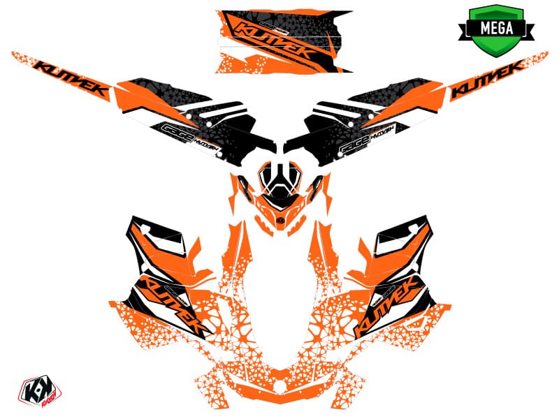 snowmobile skidoo backcountry sport gage orange serie graphic kit | Skidoo | Kutvek - View 4