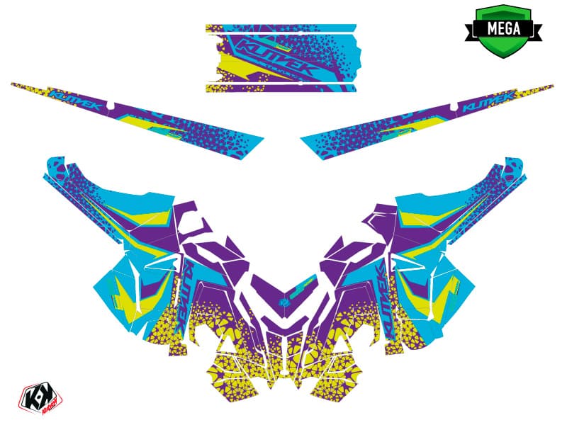Snowmobile POLARIS RMK PRO AXYS GAGE Blue-Mauve graphic kit | Polaris | Kutvek - View 4