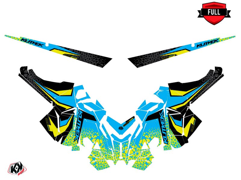 Snowmobile POLARIS RMK PRO AXYS GAGE Blue-Lime graphic kit | Polaris | Kutvek - View 4