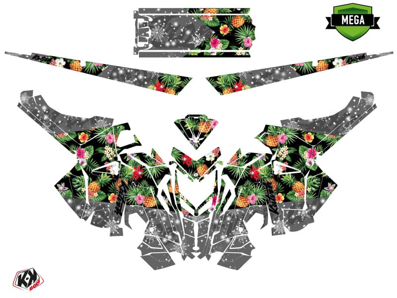 Graphic Kit Snowmobile Polaris RMK Pro Axys Trop'Ice Black-Grey | Polaris | Kutvek - View 4